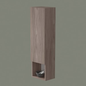 progettobagno Evo 54 Walnuss Vision Halbhochschrank 25 x 105 cm, Anschlag links