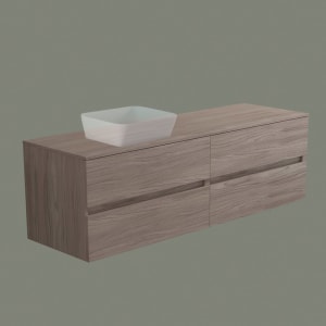 progettobagno Evo 54 Walnuss Vision Waschtischkonsole 180 cm, Ausführung links