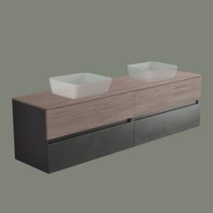 progettobagno Evo 54 Walnuss Vision Doppel-Waschtischkonsole 200 cm