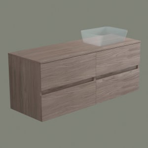 progettobagno Evo 54 Walnuss Vision Waschtischkonsole 140 cm, Ausführung  rechts