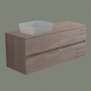 progettobagno Evo 54 Walnuss Vision Waschtischkonsole 140 cm, Ausführung  links