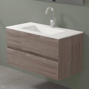 progettobagno Evo 54 Walnuss Vision Waschtisch Lago mit Unterschrank 100 cm