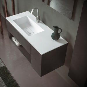 progettobagno Evo 50 Lago Waschtisch mit Unterschrank 120 cm, Ausführung links