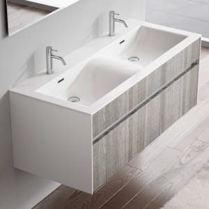 progettobagno Isola Doppel-Waschtisch mit Unterschrank 120 cm