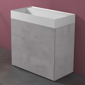 progettobagno Pianosa Hitek Waschtisch mit Unterschrank 85 cm bodenstehend ohne Hahnloch