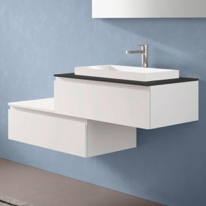progettobagno Stresa Duo 130 cm mit ELY 60 Einbauwaschtisch rechts, mit Hahnlochbohrung