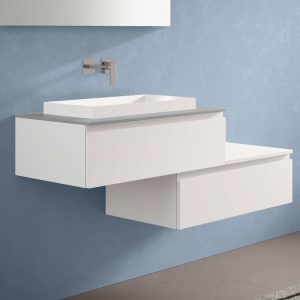 progettobagno Stresa Duo 130 cm mit ELY 60 Einbauwaschtisch links, ohne Hahnlochbohrung