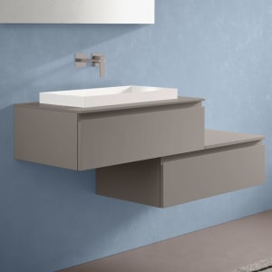 progettobagno Stresa Duo 130 cm mit ELY 60 Einbauwaschtisch links, ohne Hahnlochbohrung