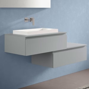 progettobagno Stresa Duo 130 cm mit ELY 60 Einbauwaschtisch links, ohne Hahnlochbohrung