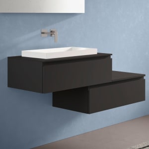 progettobagno Stresa Duo 130 cm mit ELY 60 Einbauwaschtisch links, ohne Hahnlochbohrung