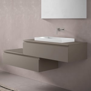 progettobagno Stresa Duo 160 cm mit ELY 60 Einbauwaschtisch rechts, ohne Hahnlochbohrung