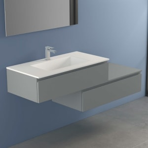 progettobagno Stresa Duo 160 cm mit Lago Möbelwaschtisch links