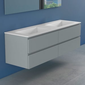 progettobagno Stresa Lago Doppel-Waschtisch mit Unterschrank 160 cm ohne Hahnloch