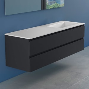 progettobagno Stresa Lago Waschtisch mit Unterschrank  160 cm, Ausführung rechts ohne Hahnloch