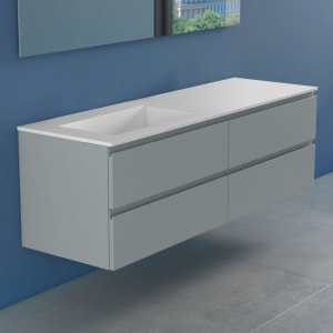 progettobagno Stresa Lago Waschtisch mit Unterschrank  160 cm, Ausführung links ohne Hahnloch