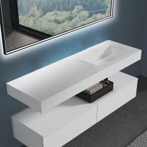 progettobagno Orta Waschtisch 160 cm Ausführung rechts ohne Hahnloch