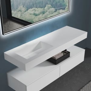 progettobagno Orta Waschtisch 160 cm Ausführung links ohne Hahnloch