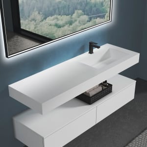 progettobagno Orta Waschtisch 160 cm Ausführung rechts mit Hahnloch
