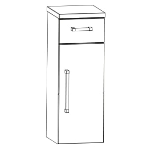 Puris b • brace Highboard 30 x 30 x 82,8 cm mit 1 Schubkasten und 1 Tür, Anschlag rechts