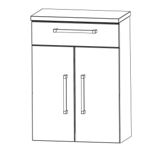 Puris b • brace Highboard 60 x 30 x 82,8 cm mit 1 Schubkasten und 2 Türen