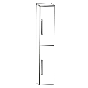 Puris b • brace Hochschrank 40 x 30 x 162,8 cm mit 2 Türen, Anschlag rechts