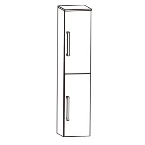 Puris b • bright Hochschrank 40 x 30 x 162,8 cm mit 2 Türen, Anschlag rechts