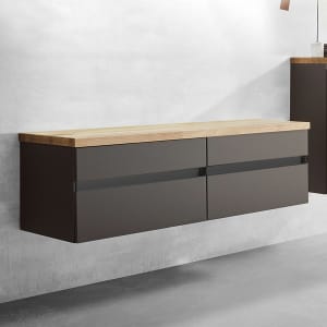 Puris b • essence Set mit 2 Waschtischunterschränken und Waschtischplatte 161,2 cm, Griff 342