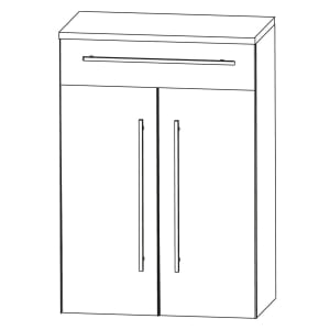 Puris b • maxx Highboard 60 x 30 x 98,8 cm mit 1 Auszug und 2 Türen