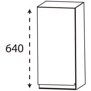 Puris b • straight Oberschrank 30 x 15 x 64 cm, mit 1 Tür, Anschlag links