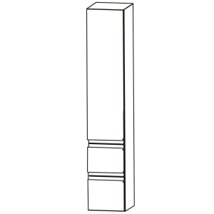 Puris b • straight Hochschrank 30 x 30 x 160 cm, mit 2 Auszügen und 1 Tür, Anschlag links