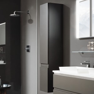 Puris b • straight Hochschrank 30 x 30 x 160 cm, mit 2 Türen, Anschlag links