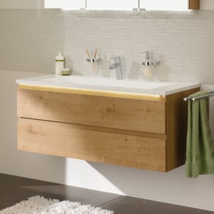 Puris b • straight Waschtischunterschrank 120 cm mit 2 Auszügen