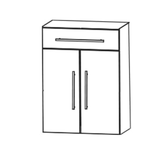 Puris c!mano Highboard 60 cm mit 2 Türen und 1 Schubkasten, Griff 289