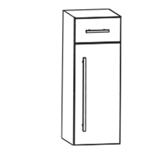 Puris c!mano Highboard 30 cm mit 1 Tür, Anschlag rechts und 1 Schubkasten, Griff 289