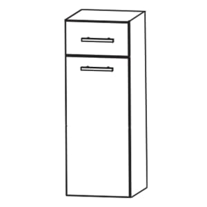 Puris c!mano Highboard 40 cm mit 1 Schubkasten und Wäschekippe, Griff 329