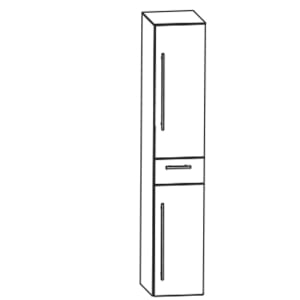Puris c!mano Hochschrank 30 cm mit 2 Türen, Anschlag rechts und 1 Schubkasten, Griff 338