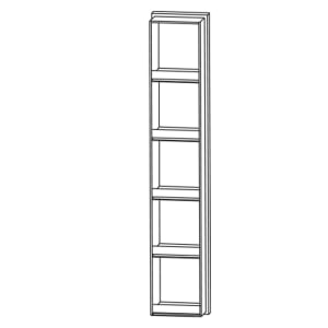 Puris c!mano Hochschrankregal 30 cm mit 5 Fächern, Frontblende in Korpusfarbe