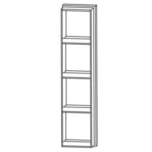 Puris c!mano Mittelschrankregal 30 cm mit 4 Fächern, Frontblende chrom