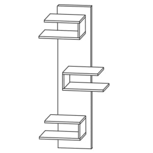 Puris c!mano Mittelschrankregal 30 cm mit 3 überstehenden Fächern
