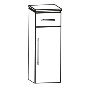Puris Cool Line Highboard 40 x 30 x 84 cm mit 1 Schubkasten und 1 Tür, Anschlag rechts, Griff 292