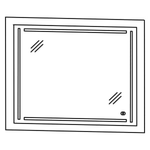 Puris c!puro Badspiegel 90 x 74 cm mit 4 LED Streifen für eine perfekte Beleuchtung