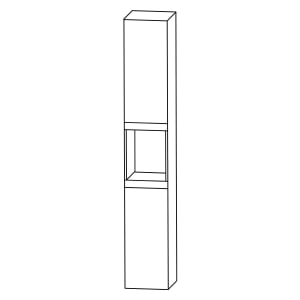 Puris c!puro Hochschrank 30 cm mit 2 Türen, Anschlag links, 1 offenes Fach, Griff 352