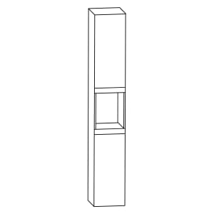 Puris c!puro Hochschrank 40 cm mit 2 Türen, Anschlag rechts, 1 offenes Fach, Griff 351