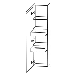 Puris c!puro Mittelschrank 40 cm mit 1 Tür, Anschlag links, 2 Innenschubkästen, Griff 352