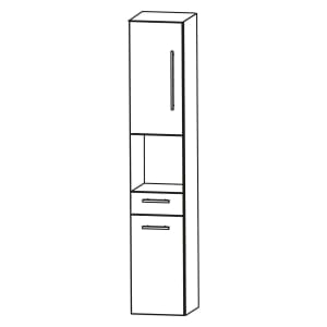 Puris Linea Hochschrank 30 x 30 x 160 cm mit 2 Türen, Anschlag links, 1 Schubkasten, 1 Fach, Griff 320
