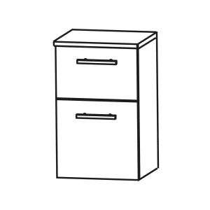 Puris Linea Unterschrank 30 x 30 x 49,6 cm mit 1 Schubkasten, 1 Auszug, Griff 350