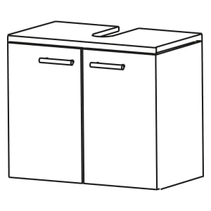Puris Linea Waschtischunterschrank 60 cm mit 2 Türen, Griff 350