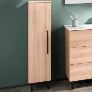 Puris Quada Mittelschrank 30 x 30 x 126,8 cm mit 1 Tür Anschlag links, Griff 335