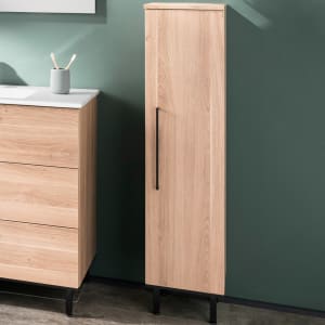 Puris Quada Mittelschrank 30 x 30 x 126,8 cm mit 1 Tür Anschlag rechts, Griff 335