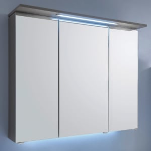 Puris Quada Spiegelschrank 70 cm mit Gesimsboden inkl. LED-Beleuchtung